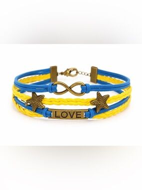 Love Infinity Star Braided Bracelet with Adjustable clasp.